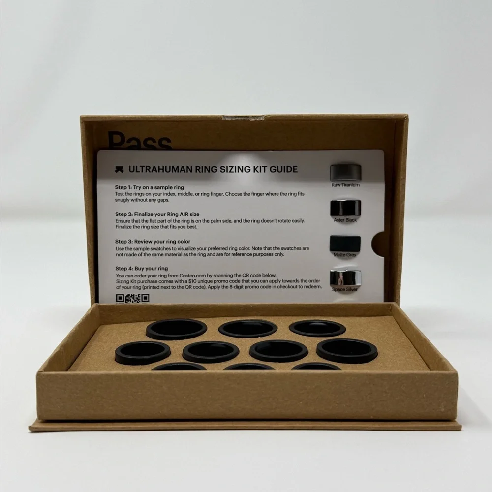 Ultrahuman Ring AIR Black Sizing Kit – Complete Sizes 5–14